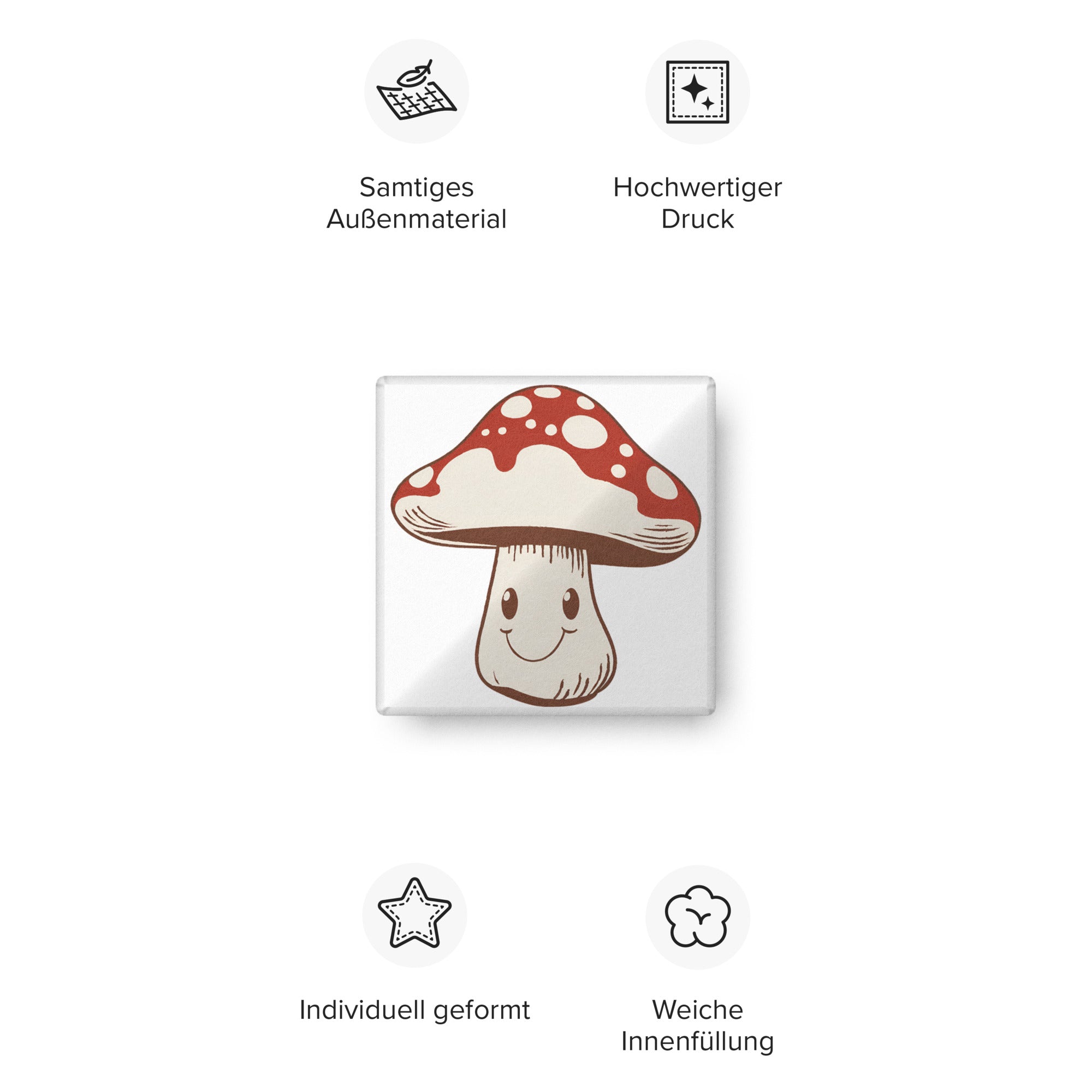 Smiling Mushroom-shaped pillow - Divana Mushrooms