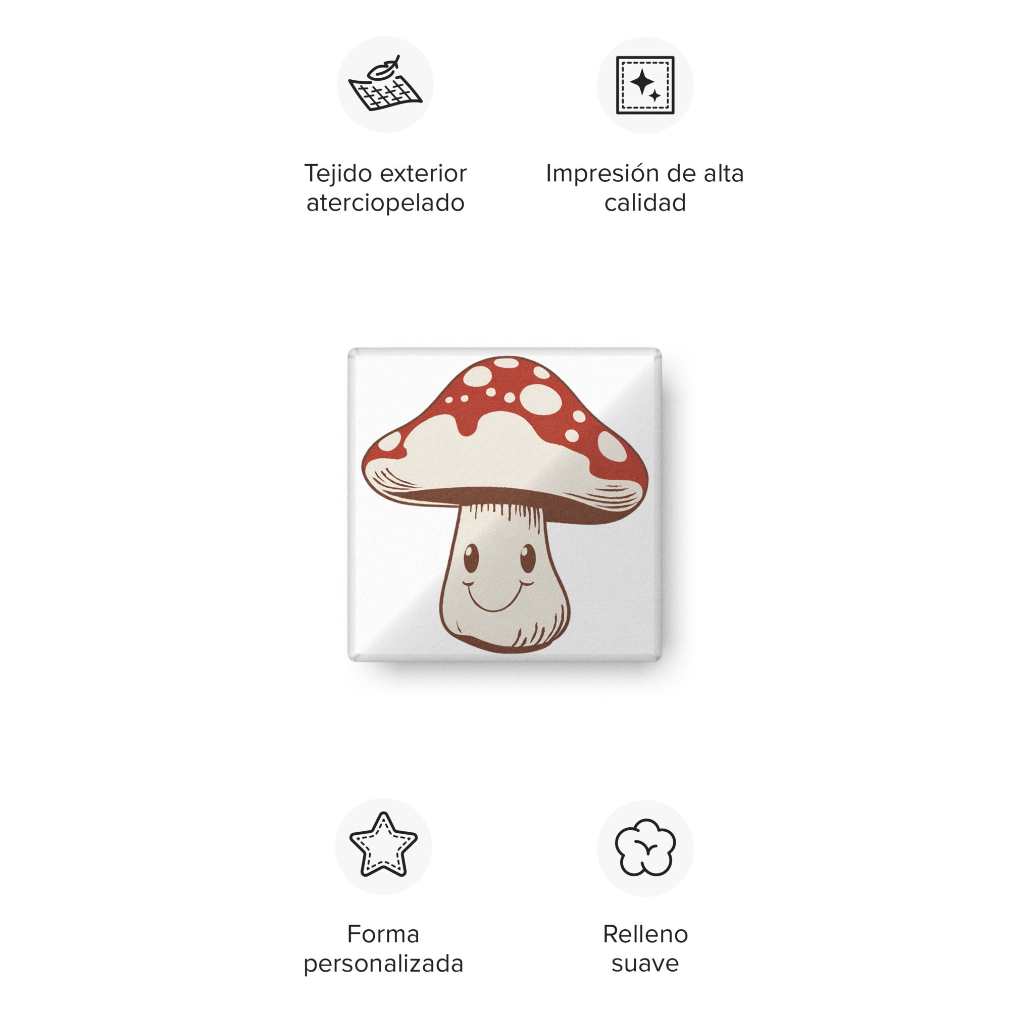 Smiling Mushroom-shaped pillow - Divana Mushrooms