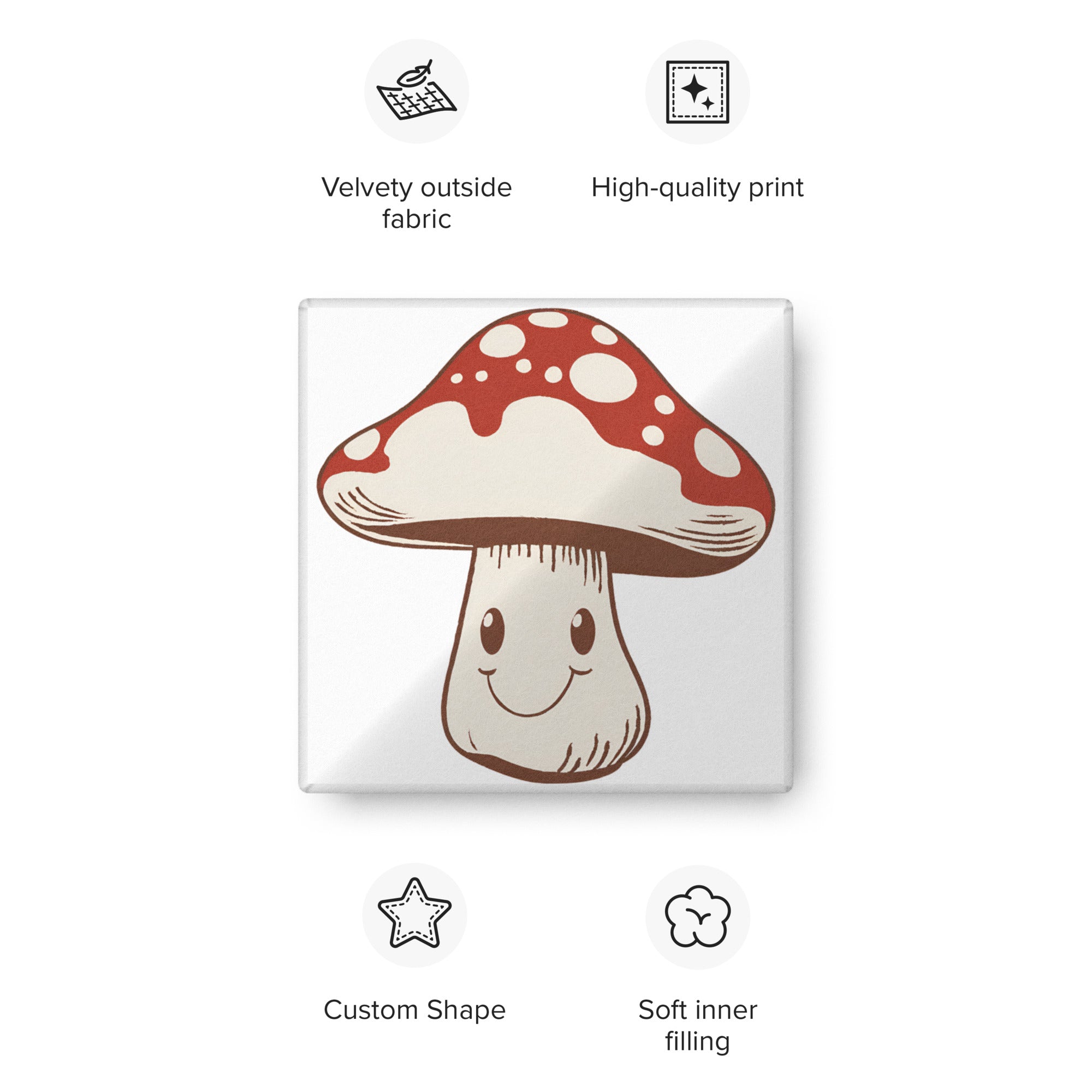 Smiling Mushroom-shaped pillow - Divana Mushrooms