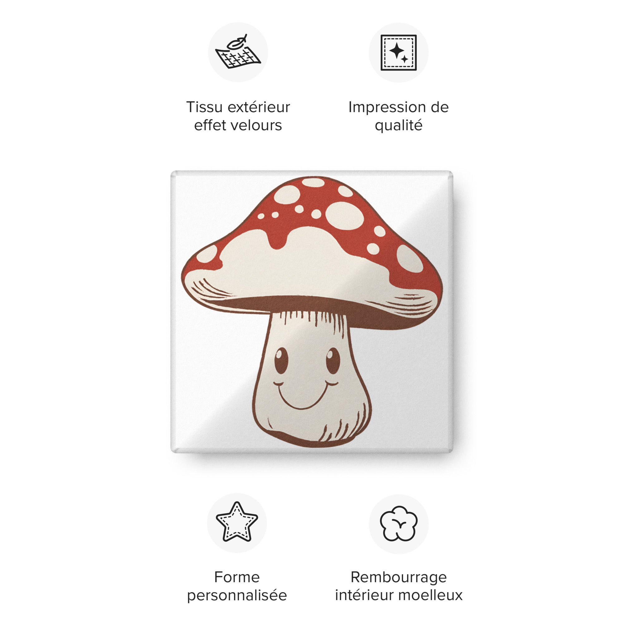 Smiling Mushroom-shaped pillow - Divana Mushrooms