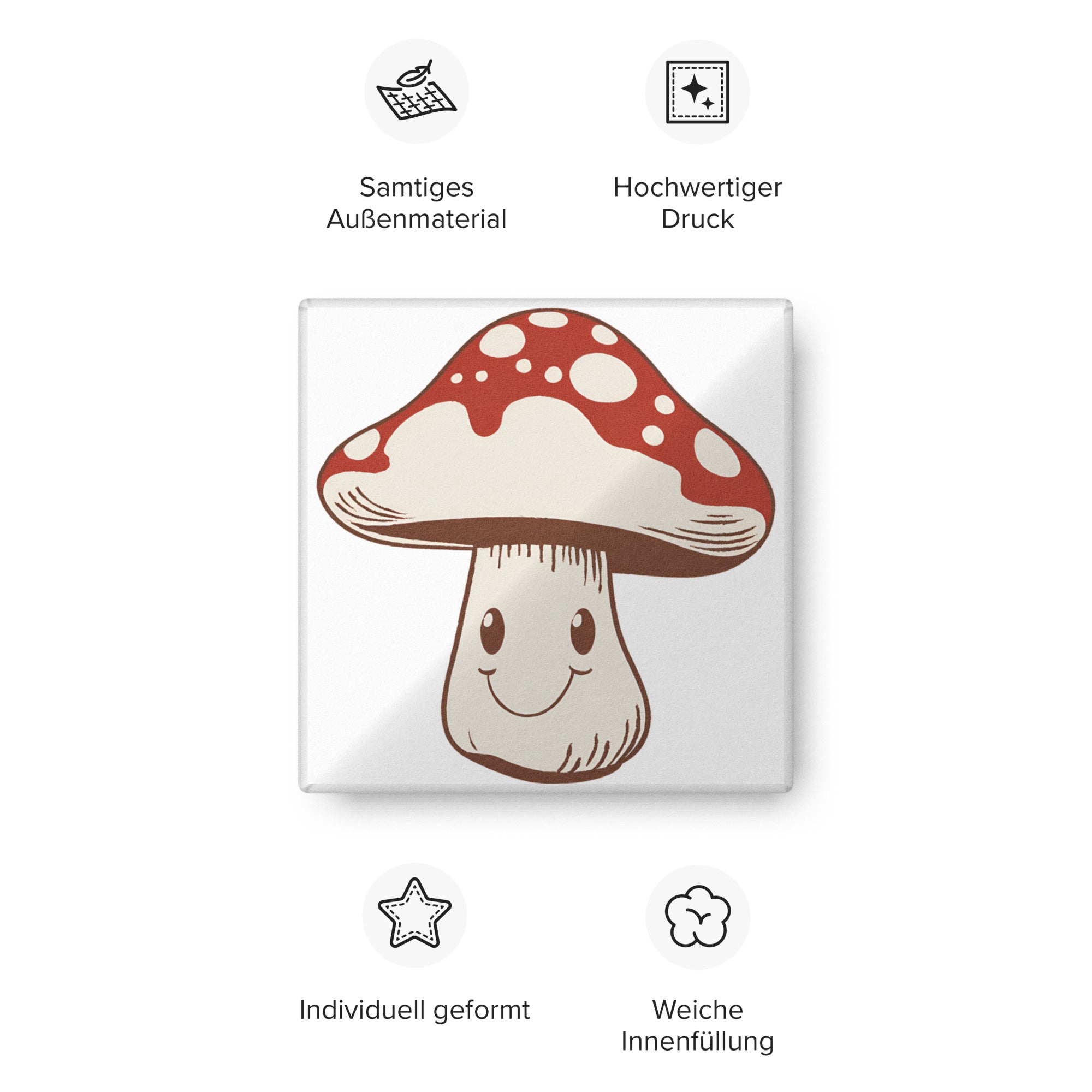 Smiling Mushroom-shaped pillow - Divana Mushrooms