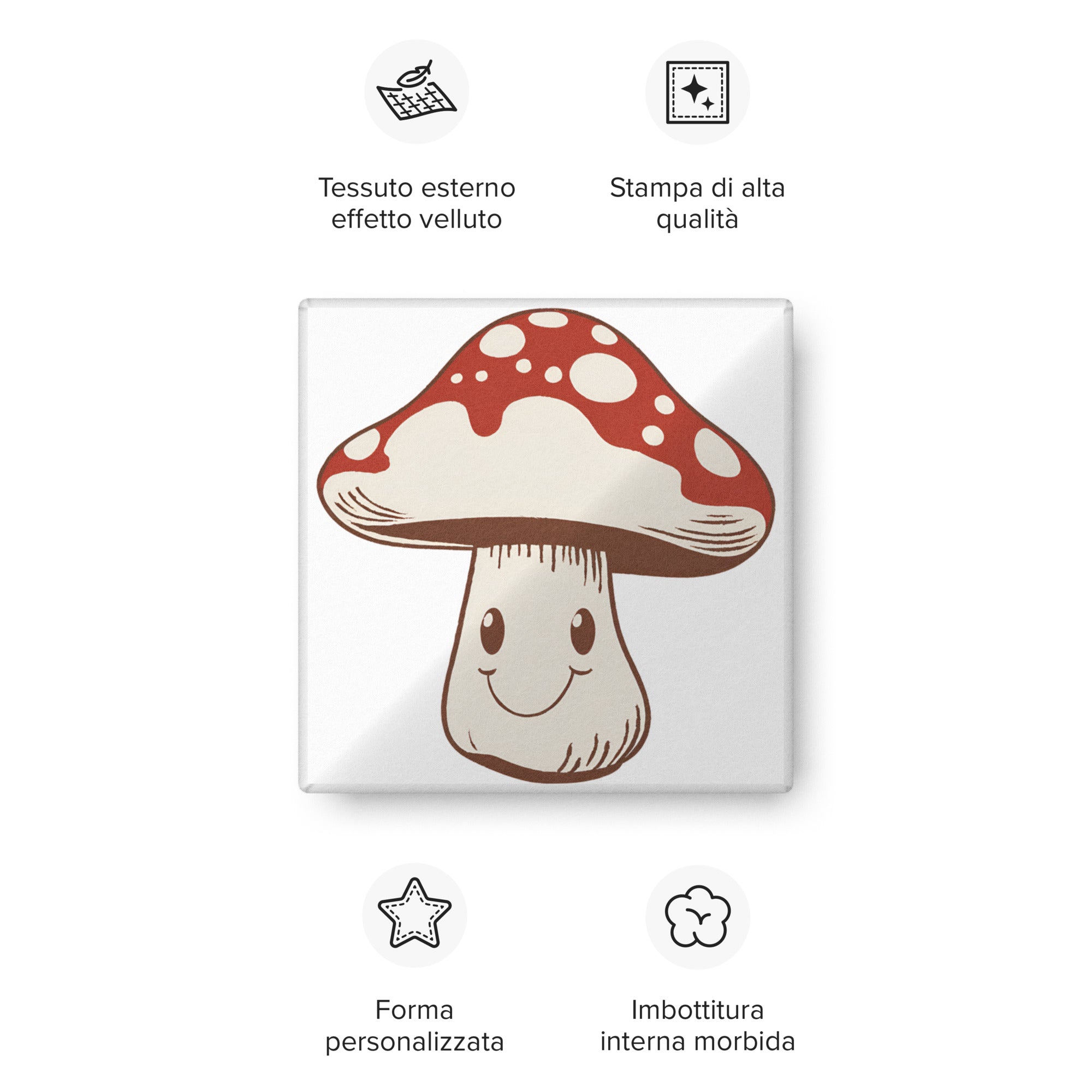 Smiling Mushroom-shaped pillow - Divana Mushrooms