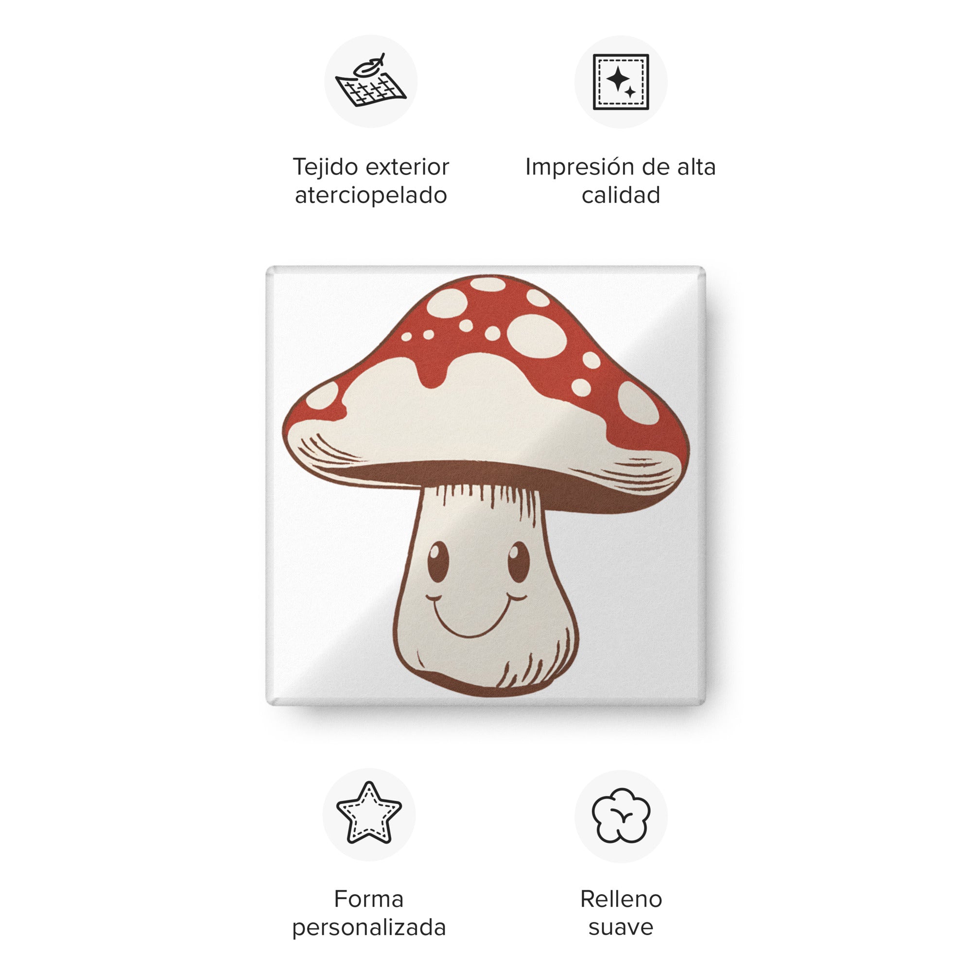 Smiling Mushroom-shaped pillow - Divana Mushrooms