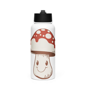 Smiling Mushroom Stainless Steel Water Bottle - Fun & Functional