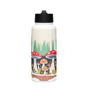 Smiling Mushroom Forest Stainless Steel Water Bottle 