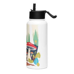 Smiling Mushroom Forest Stainless Steel Water Bottle 