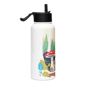 Smiling Mushroom Forest Stainless Steel Water Bottle 